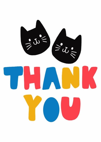 Cute Thank You Card - Cats created by Kelsey Marshalsey