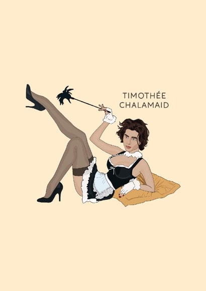 Funny Birthday/Just Because Card - Timothée Chalamet - Timothée Chalamaid created by Chloë Langer