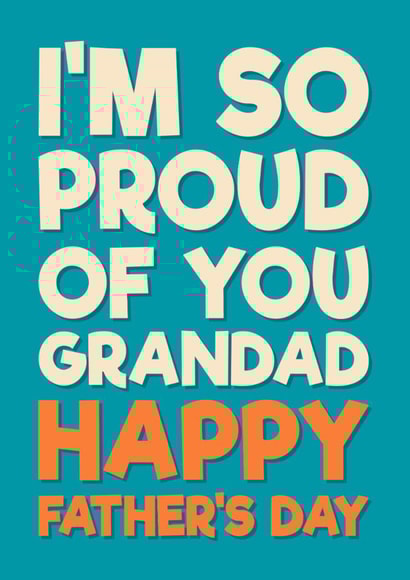 Heartfelt Father's Day Card - For Grandad - Proud created by Blind Faith