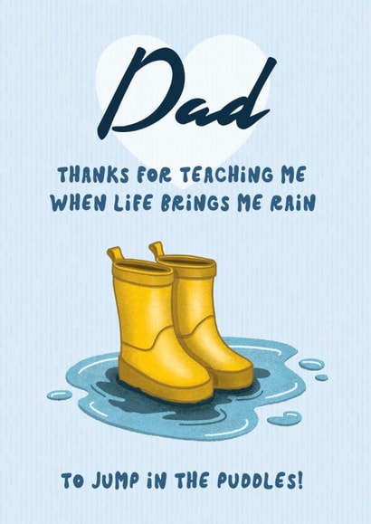 Cute Father's Day Card - Jump In The Puddles created by Bev O'Connor || @oconnordesign