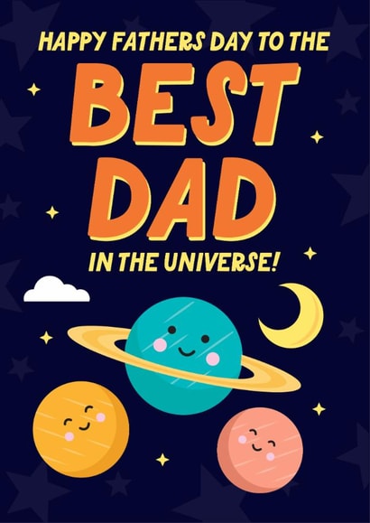 Cute Father's Day Card - Best Dad In The Universe! - From The Kids created by Blush & Blossom