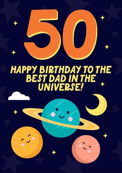 Cute 50th Birthday Card - For Dad - From The Kids created by Blush & Blossom 