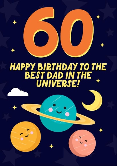 Cute 60th Birthday Card - For Dad - From The Kids created by Blush & Blossom 