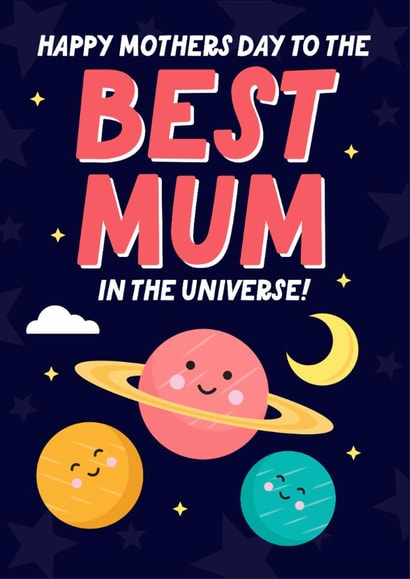 Cute Mother's Day Card - Best In The Universe created by Blush & Blossom 