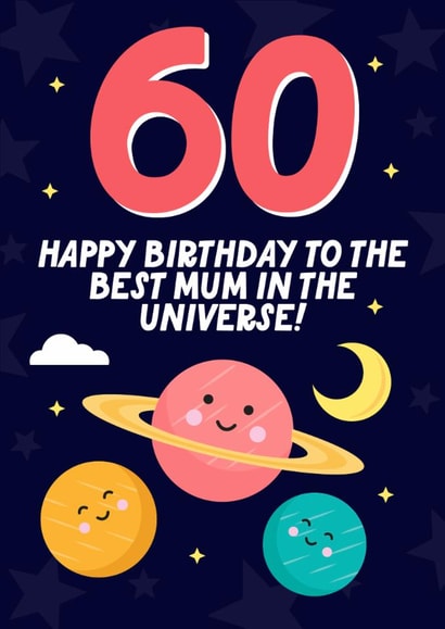 Cute 60th Birthday Card - For Mum - From The Kids created by Blush & Blossom 