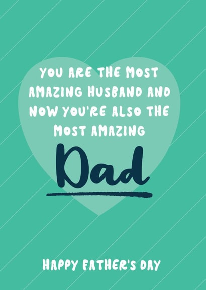 Cute Father's Day Card - First Time Dad - Husband & Dad created by Bev O'Connor || @oconnordesign