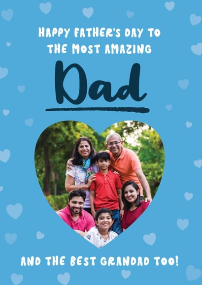 Cute Father's Day Card - For Dad & Grandad - Heart created by Bev O'Connor || @oconnordesign