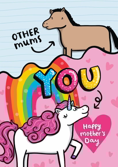 Funny Mother's Day Card - Other Mums Versus You - Unicorn created by Arrow Gift Co