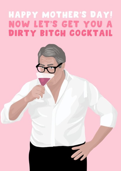 Funny Mother's Day Card - Bridget Jones - Hugh Grant - Dirty Cocktail created by Pink Peach Cards