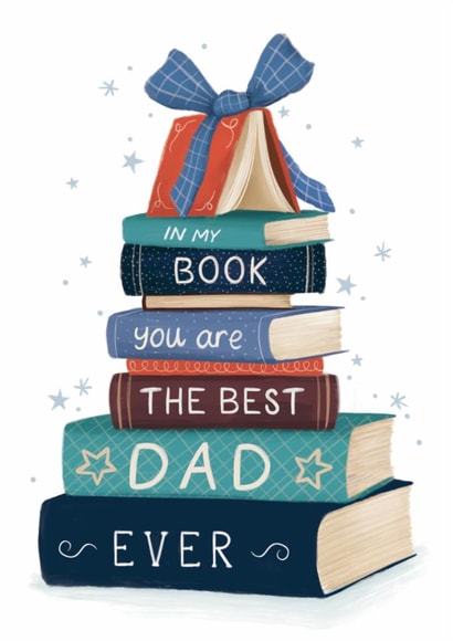 Classic Father's Day Card - Books - Reading created by Debbie Daley Illustrations