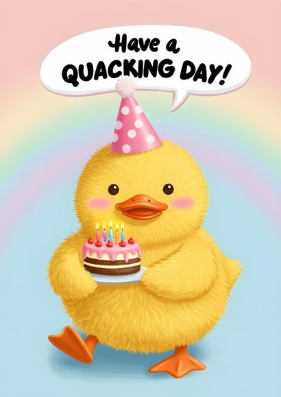 Cute Duck Birthday Card created by Kelman Cards
