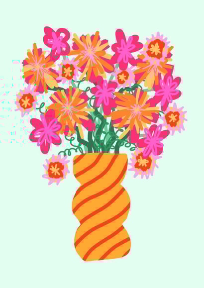 Floral bouquet design card with flowers and cute colours created by Anne Wyman