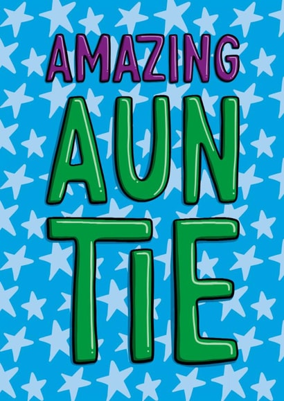 Fun Birthday Card - For Auntie - Stars created by TeePee Creations