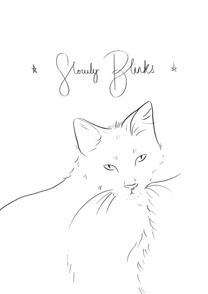 Minimal cat card created by Jade Deere