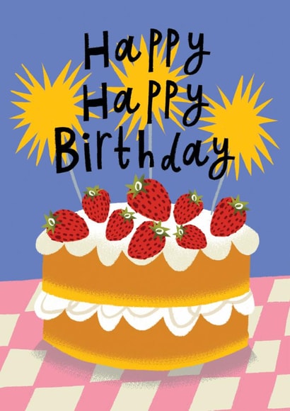 Modern Birthday Card - Cake - Sparklers created by @AimeeStevens.Design