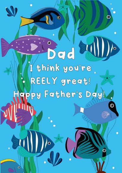Cute Father's Day Card - Fish - Fish Pun created by @Laura Lonsdale Designs