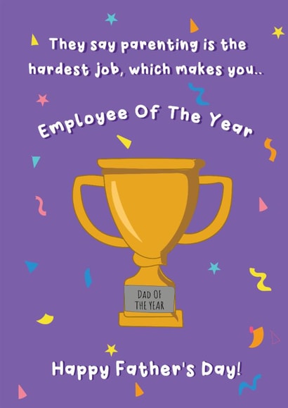 Funny Father's Day Card - Employee Of The Year created by @Laura Lonsdale Designs