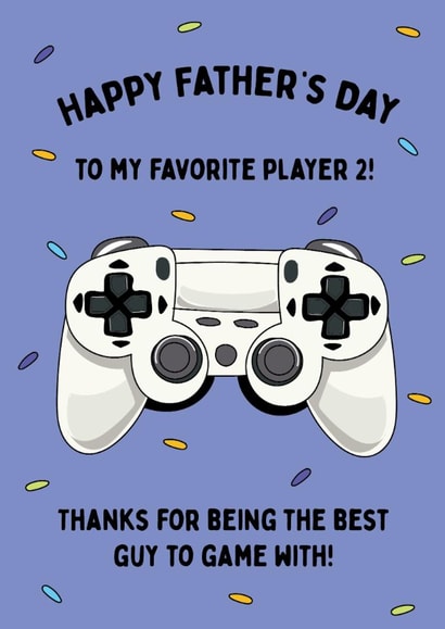 Cute Father's Day Card - Player Two - Gaming created by @Laura Lonsdale Designs