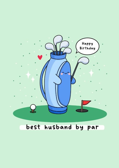 Cute Birthday Card - For Husband - Golf created by Rosalie Perl