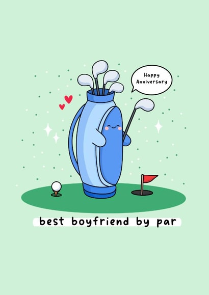 Cute Anniversary Card - For Boyfriend - Golf created by Rosalie Perl