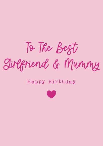 Heartfelt Birthday Card - For Girlfriend & Mummy - The Best created by Cake For Breakfast
