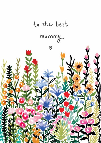 Hand Painted Floral Card For The Best Mummy. created by Louise Mulgrew