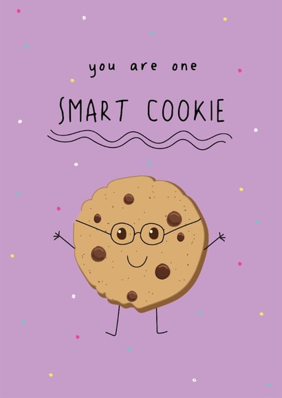Cute Congratulations/Exams Card - You Are One Smart Cookie created by @Laura Lonsdale Designs