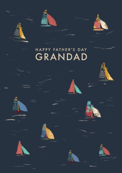 Classic Father's Day Card - For Grandad - Illustrated Boats created by Rebecca Prinn