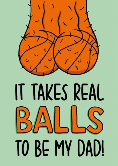 Cheeky Father's Day Card - Basketballs -Takes Real Balls created by TeePee Creations