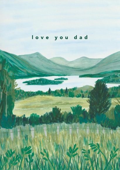 Arty Birthday/Father's Day Card - Mountain Landscape - Love You Dad created by Joy Jen Studio