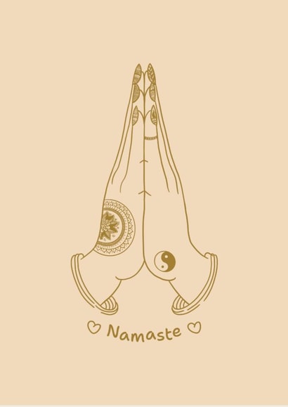 Cute Namaste Just Because Card for Yoga, Meditation & Zen Lovers created by Esther Denton