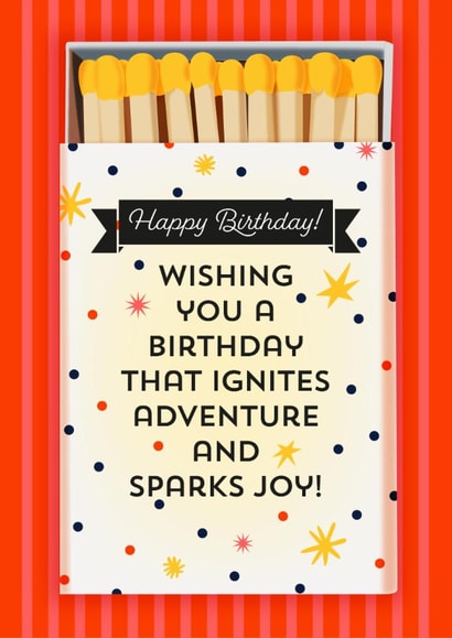Punny Birthday Card - Matchbox - Adventure And Joy created by TRICIA O