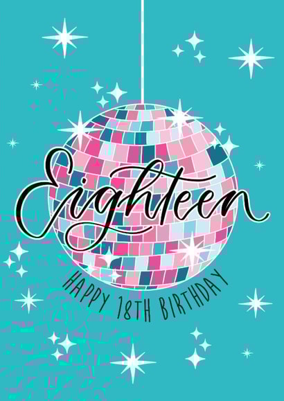 Pretty Birthday Card - 18th - Disco Ball created by The Amyverse