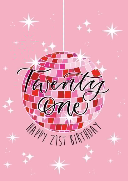 Pretty Birthday Card - 21st - Disco Ball created by The Amyverse