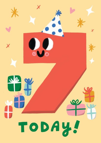 Cute Birthday Card - 7th - Party created by @AimeeStevens.Design