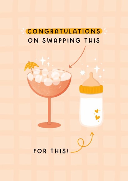 Fun New Baby Card - Cocktails - Baby Bottle created by Joanne Hawker