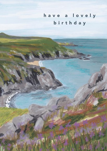 Arty Birthday Card - Cornwall Beach Landscape created by Joy Jen Studio