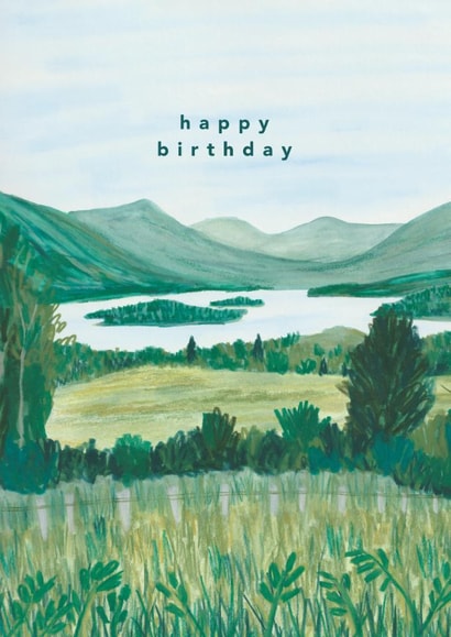 Arty Birthday Card - Loch Awe Mountain created by Joy Jen Studio