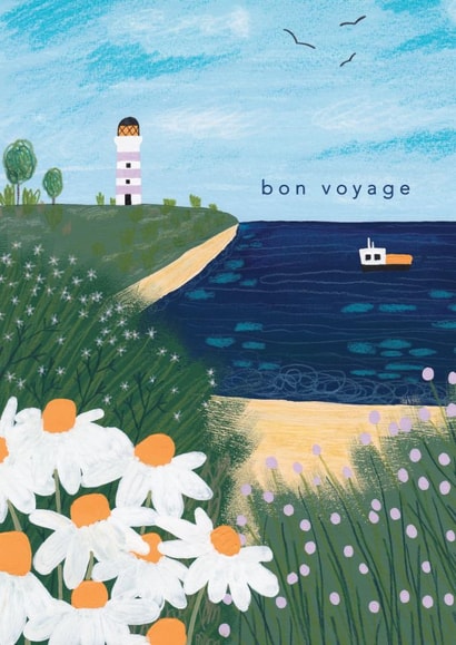 Arty Leaving Card - Bon Voyage - Lighthouse Beach created by Joy Jen Studio