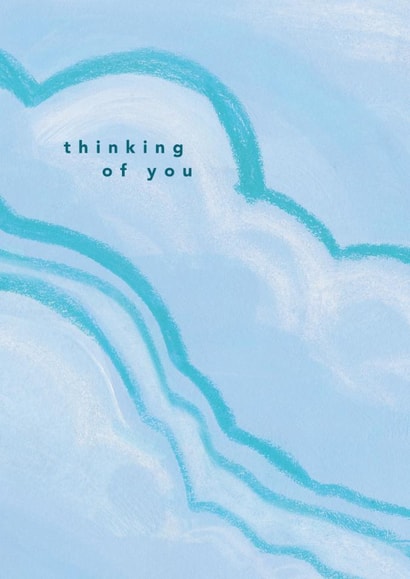 Classic Thinking Of You Card - Blue Clouds created by Joy Jen Studio