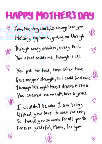 Cute heartfelt Mother’s Day card for the number one mum created by the.printclub