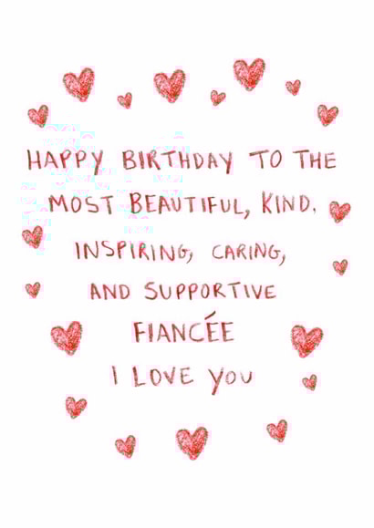 Heartfelt Birthday Card - For Fiancée - I Love You created by HCD Illustration