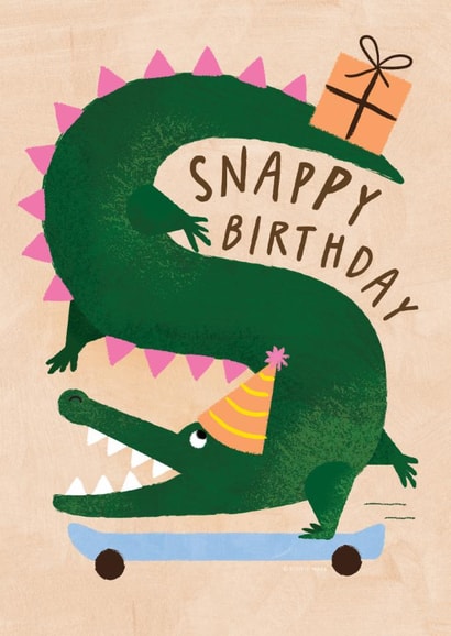 Cute Birthday Card - Snappy Birthday - Crocodile created by Studio Mads