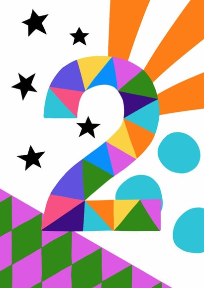Bold 2nd Birthday Card - Stars - Colourful created by Lizzie Chancellor