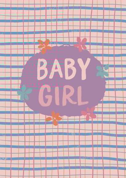 Classic New Baby Card - Baby Girl created by Sweetlove Press
