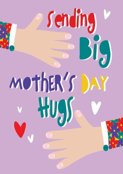Cute Mother's Day Card - Sending Big Mother's Day Hugs - Hearts created by Lindsay Roberts Design