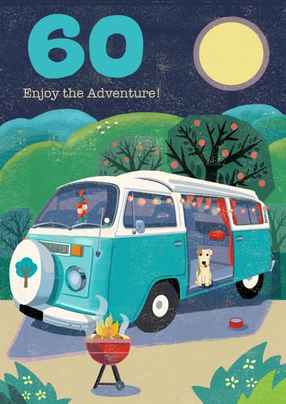 Classic Birthday Card - 60th - Camper Van created by Rocket68