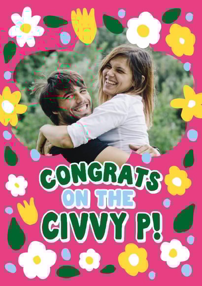 Pretty Congratulations Card - Civil Partnership created by Woah there Pickle