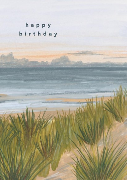 Classic Birthday Card - Beach Landscape created by Joy Jen Studio