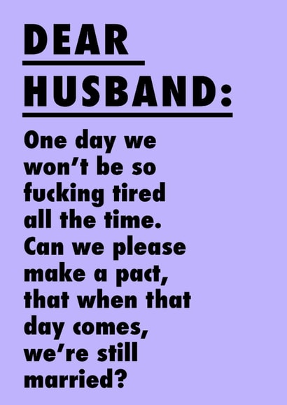 Funny Anniversary Card - For Husband - Pact created by Phaedra Peer